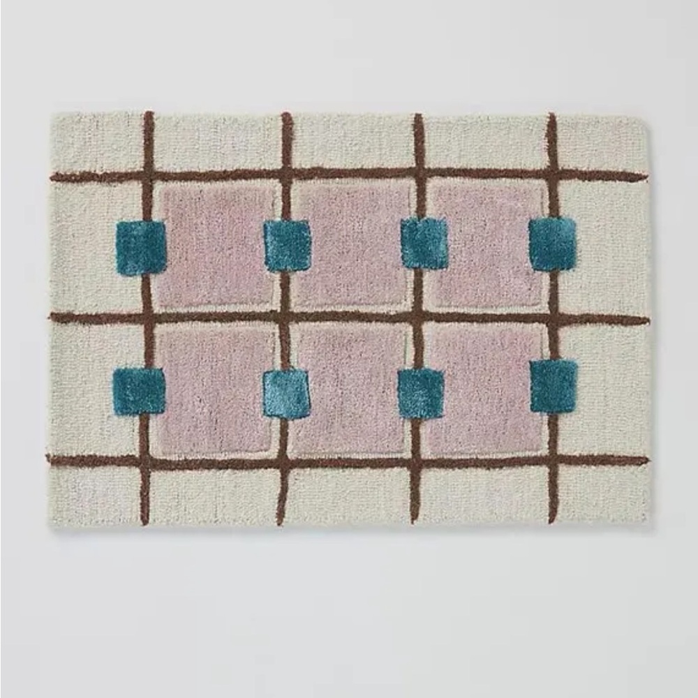 Anthropologie Greer Mauve Handmade Tufted Wool Rug